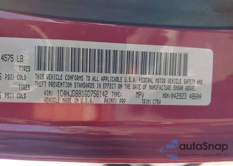 2016 Jeep Compass Sport from USA, damaged, VIN 1C4NJDBB1GD756142